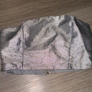 Forever 21 Silver Glitter Crop Top